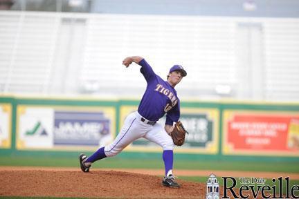 LSU sophomore pitcher Kevin Gausman pitches the ball Feb. 3 during a scrimmage at Alex Box Stadium.