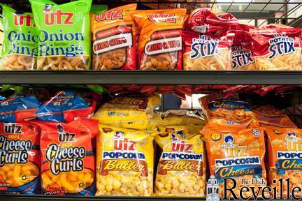 Utz chips on the rack in the Take 5 on campus.