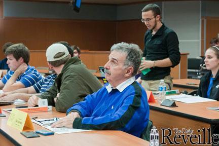 Guarisco was inducted into Student Government last week and sits attentive during Wednesday&#8217;s meeting.