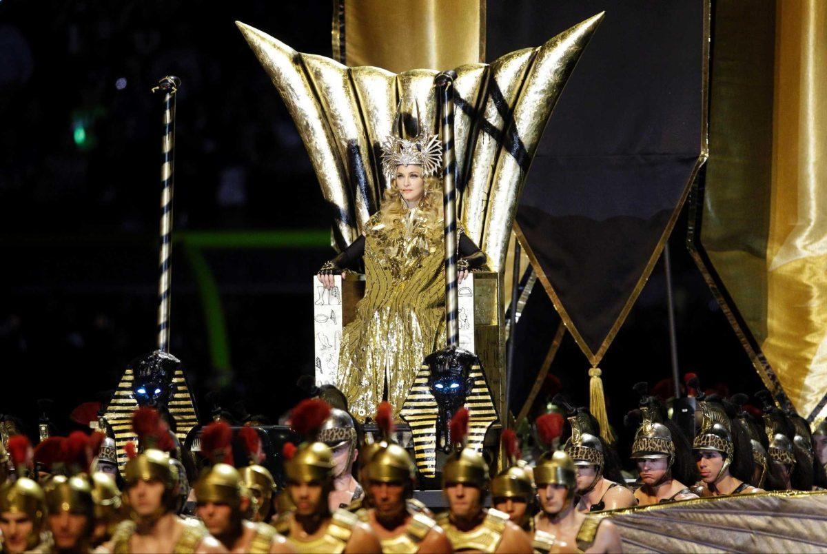 Madonna performs Sunday during halftime of the Super Bowl XLVI game between the New York Giants and the New England Patriots in Indianapolis.