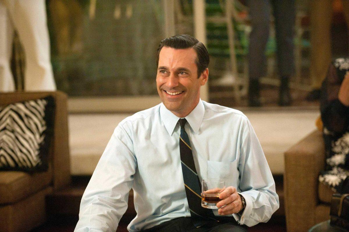 In this image released by AMC, Jon Hamm portrays advertising executive Don Draper in a scene from the fifth season premiere of &#8220;Mad Men.&#8221;