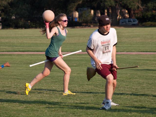 Sarah Kneiling, agriculture-business senior, has one final practice before leaving to represent the U.S.A. Quidditch team in London.