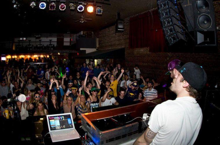 Band leader Gabriel Saint hypes up the crowd at the Varsity Theatre during High Top Kicks&#8217; set on June 2. The band is set to play at the Spanish Moon on Saturday night.