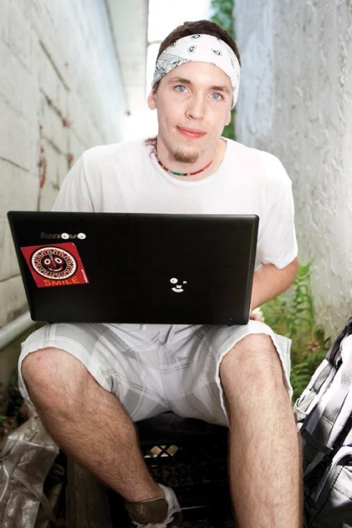 Peter Gillis, pre-science sophomore, listens to Bassnectar on his laptop. He has followed Bassnectar performances around the nation, even working at one of the concerts.
 