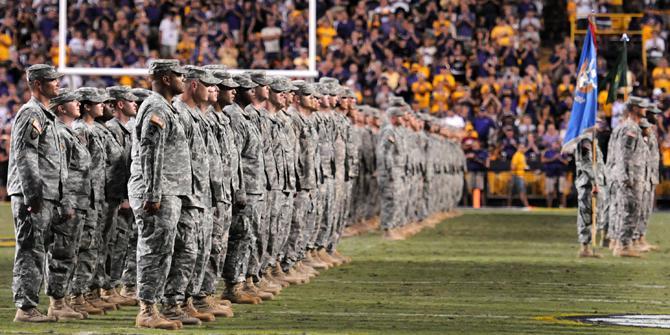 Louisiana Guard honored at game