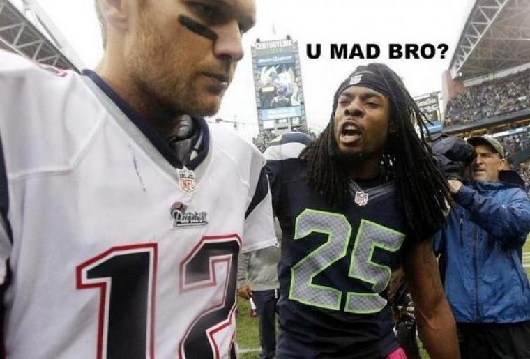 Seahawks cornerback Richard Sherman posted this picture on his Twitter account after Seattle's 24-23 comeback win against the New England Patriots on Sunday
 