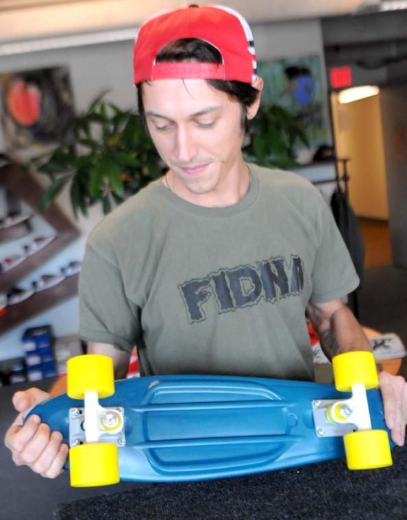 Students cruise around campus on Penny boards