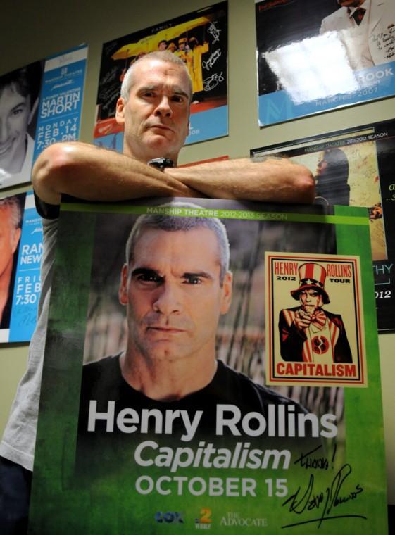 Henry Rollins performed on Monday, Oct. 15, 2012 at the Manship Theatre for his "Capitalism" tour.
 