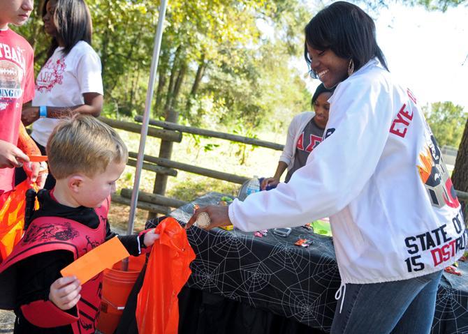 National Pan-Hellenic Council members work at Boo at the Zoo