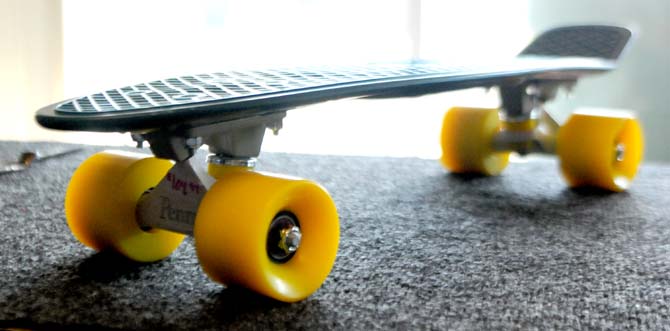 Students cruise around campus on Penny boards