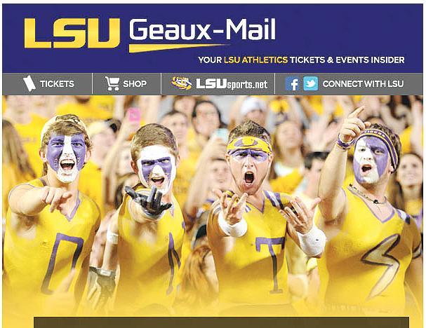 The edited photo was emailed to those who attended the game through LSU Geaux-Mail. The crosses on the students&#8217; chests were airbrushed out of the photo.