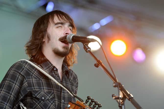 Chris Stafford of the Lafayette-based band Feufollet sings to the crowd at Voodoo Fest in New Orleans on October 27.
 