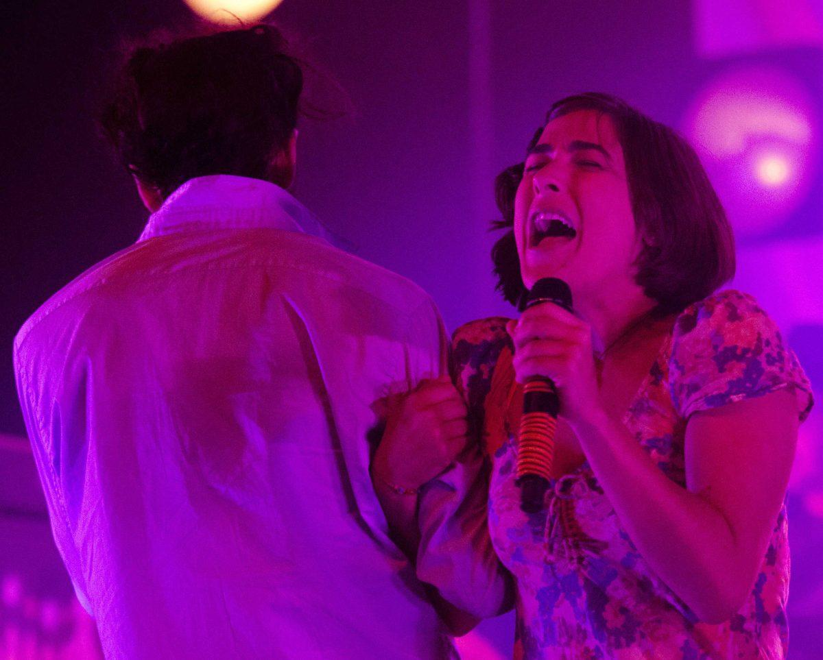 Lead singer Alex Ebert and guitarist Jade Castrinos, of Edward Sharpe and The Magnetic Zeros, twirl arm-in-arm Oct.3 at the Mahalia Jackson Theatre in New Orleans.