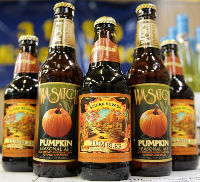 The arrival of the Sierra Nevada Tumbler and the Wasatch Pumpkin seasional ale signal on Wednesday, Nov. 7, 2012 at Marcello's Wine Market the start to Fall season.
 