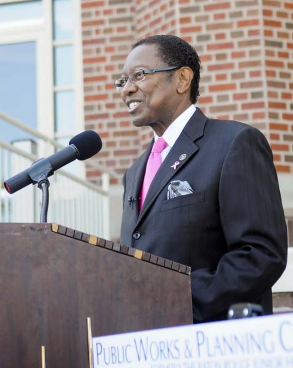 Mayor-President Kip Holden speaks at the ribbon cutting of the Public Works and Planning Center on Tuesday, Oct. 23, 2012.
 