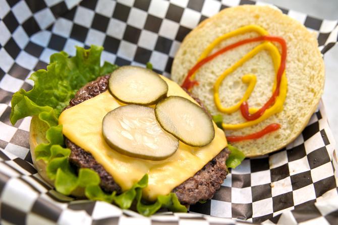 Curbside Gourmet Food Truck cheeseburger.
 