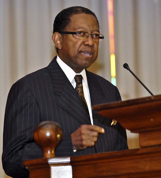 Mayor-President Kip Holden speaks at the Redevelopment Authority's Press Conference at the Old State Capital Thursday, Oct. 18, 2012.
 