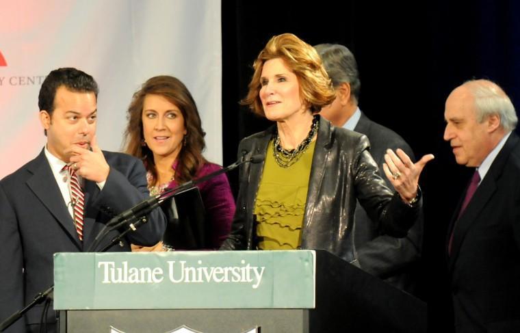 Mary Matalin, Republican adviser and wife of Democratic strategist James Carville, introduces political analysts and politicians Thursday during the Bipartisan Policy Center&#8217;s Fourth Annual Political Summit at Tulane University.
 