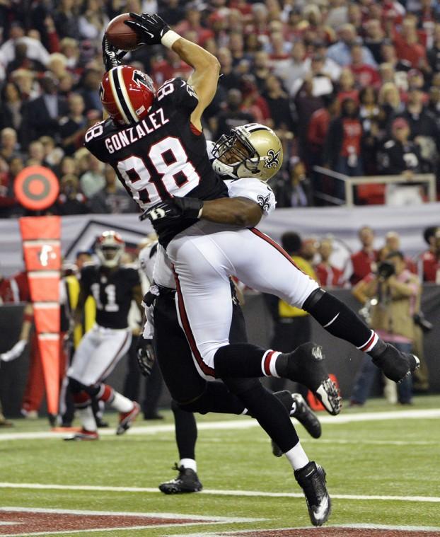 Falcons pick off Brees five times, beat Saints 23-13