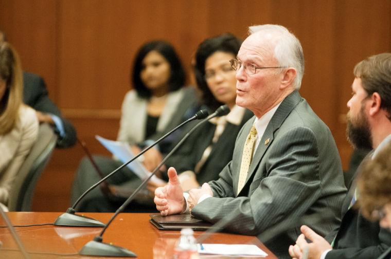 Lee Griffin, president and CEO of the LSU Foundation, argues his point during a Board of Regents meeting Wednesday, Aug. 22, 2012.
 