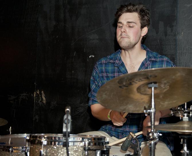 LSU History senior Eric Guidry, the drummer for the Shoobies, plays Saturday, Jan. 26, 2013 at The House in Tigerland.
 