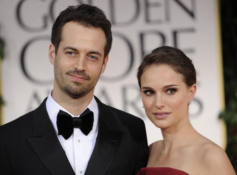 FILE - In this Sunday Jan. 15, 2012 file photo, Benjamin Millepied, left, and Natalie Portman arrive at the 69th Annual Golden Globe Awards in Los Angeles. Benjamin Millepied, the &#8220;Black Swan&#8221; choreographer who helped transform Natalie Portman into an obsessed, paranoid ballerina for the film and later married the actress, was named director of the Paris Opera Ballet, Thursday, Jan. 24, 2013. (AP Photo/Chris Pizzello, File)
 