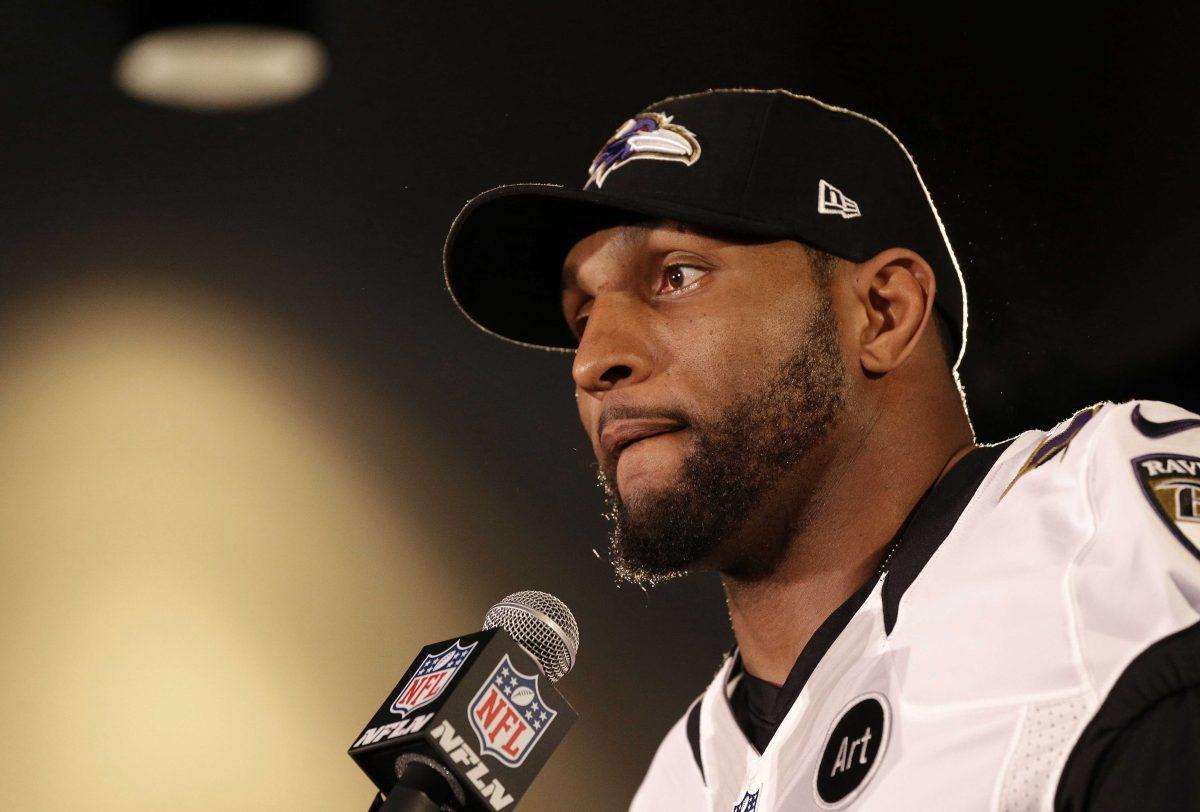 Baltimore Ravens linebacker Ray Lewis speaks at an NFL Super Bowl XLVII football news conference on Wednesday, Jan. 30, 2013, in New Orleans. The Ravens face the San Francisco 49ers in Super Bowl XLVII on Sunday, Feb. 3. (AP Photo/Patrick Semansky)