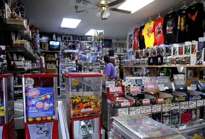 Comic books, cards, figurines, and t-shirts fill Baton Rouge's only comic book shop, Louisiana's Double Play, Tuesday, Jan. 29, 2013. The shop is located on S. Sherwood Forest Blvd.
 