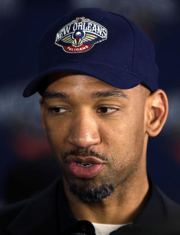 New Orleans Hornets head coach Monty Williams speaks at a news conference announcing the team's name will change from the Hornets to the Pelicans starting next season, Thursday, Jan. 24, 2013, in New Orleans. (AP Photo/Gerald Herbert)
 