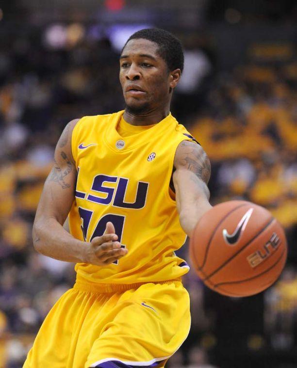 Malik Morgan (24), LSU freshman guard, dribbles the ball Saturday, Jan. 12 during the LSU vs. Florida game.
 