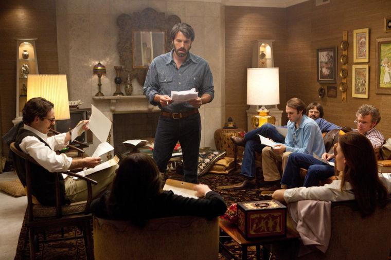 This film image released by Warner Bros. Pictures shows Ben Affleck as Tony Mendez, center, in "Argo," a rescue thriller about the 1979 Iranian hostage crisis.
 