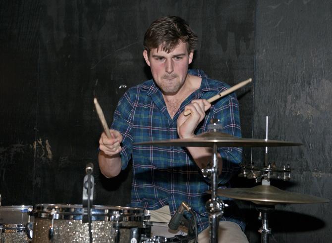 LSU history senior Eric Guidry, the drummer for the Shoobies, plays Saturday, Jan. 26, 2013 at The House in Tigerland.
 