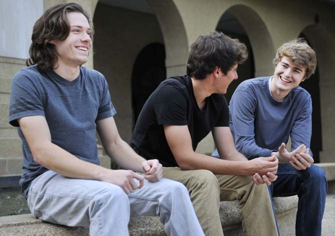 Marketing freshman Christopher Torian, SLCC student Lynden Segura and UL student Michael Aucoin, members of the band Sugar Bear and the Monkey Tangs, talk about their new EP that comes out in February.
 