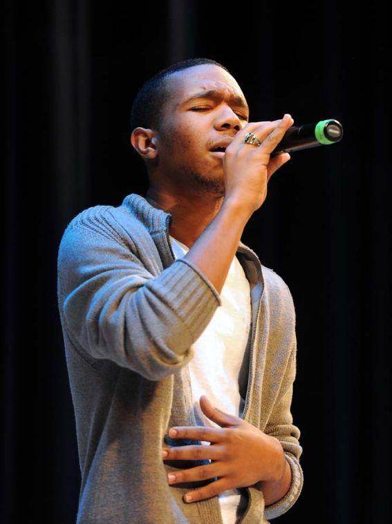 Ignatious Carmouche sings "Beautiful Surprise" by India Arie at the MLK Performing Arts Showcase on Thursday, Jan. 24, 2013.
 