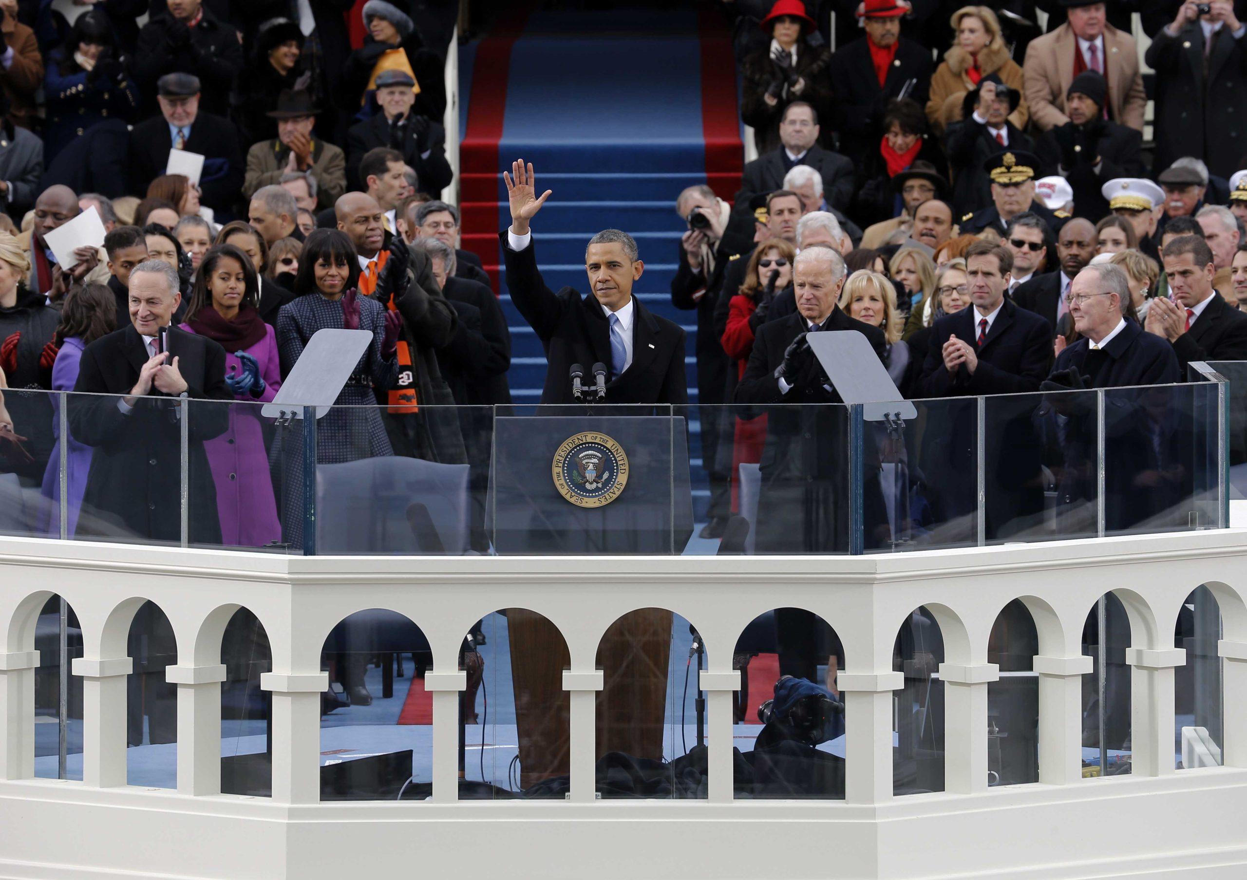 Time to act, Obama declares, taking oath 2nd time