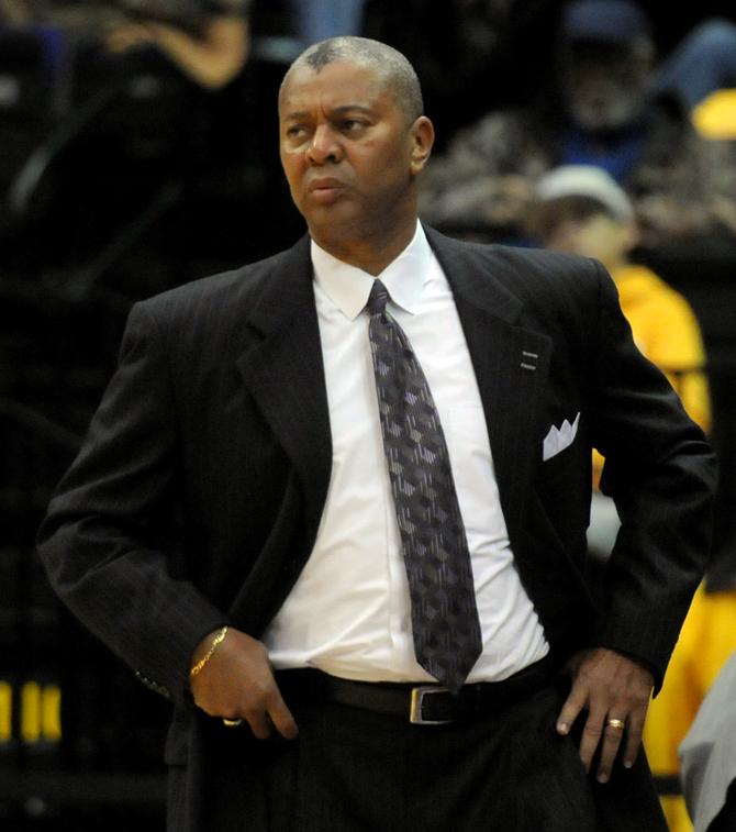 LSU head coach Johnny Jones watches Wednesday, Jan. 16, 2013 his team play during the 73-82 loss to the University of South Carolina in the PMAC.
 