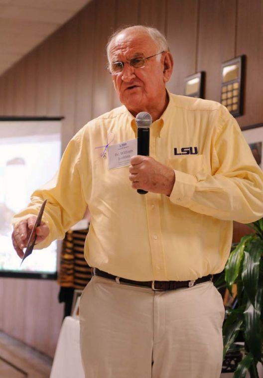 University Interim System President and Chancellor William Jenkins exchanged words of gratitude on Jan. 12, 2013, as he talked about his Bichon Frise who was treated at the LSU School of Veterinary Medicine.
 