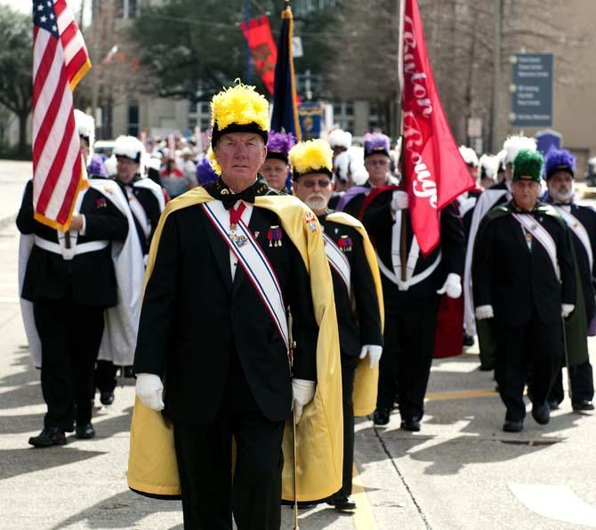 The Knights of Columbus march Saturday, Jan. 12, 2013, with other protesters in Baton Rouge's third annual Pro-Life March.
 