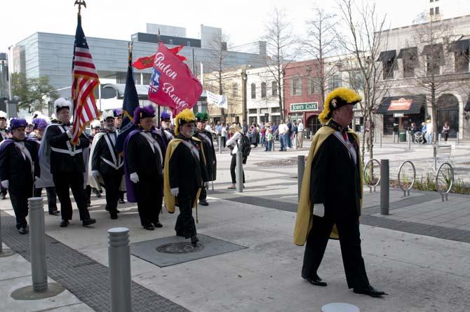 The Knights of Columbus march Saturday, Jan. 12, 2013, with other protesters in Baton Rouge's third annual Pro-Life March.
 