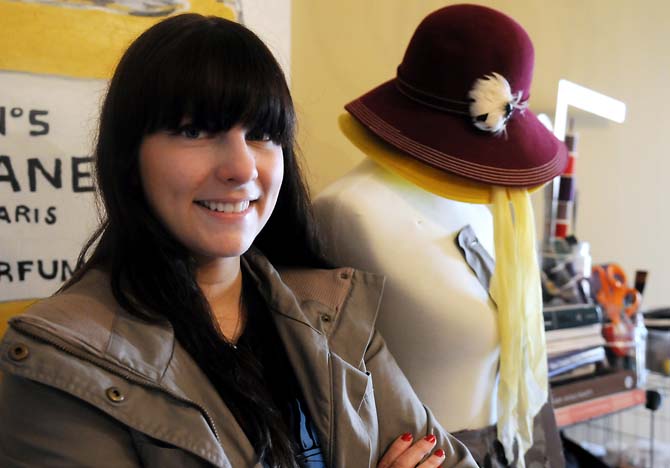 Ella Rose, apparel design senior who will be showing at New Orleans Fashion Week, poses Sunday, Jan. 27, 2013 in her studio.
 