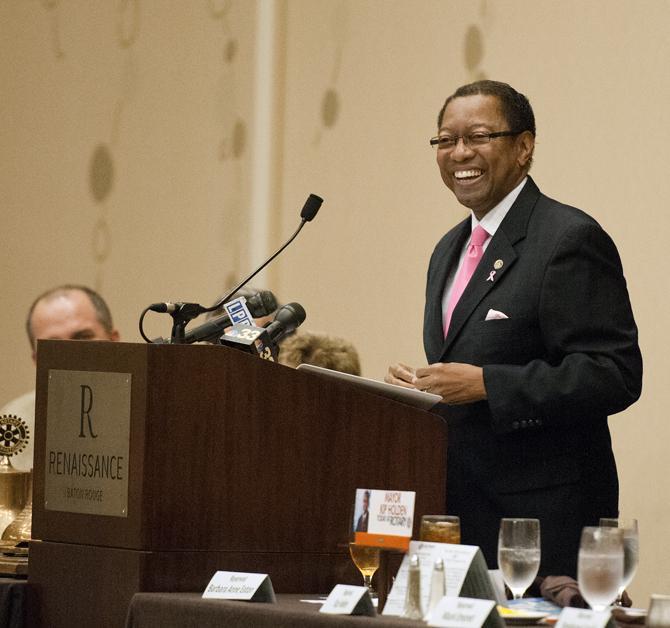 East Baton Rouge mayor-president Kip Holden speaks to on Jan. 9, 2013 at the Renaissance Hotel in Baton Rouge the Rotary Club for the state of the city address.
 