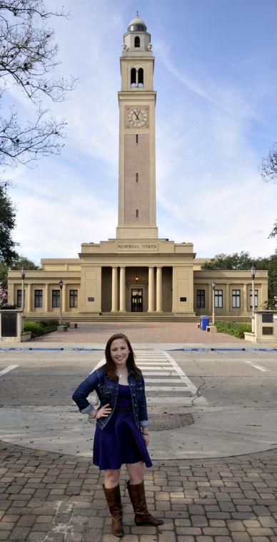 LSU Student Governemnt Commissioner of Elections Aim&#233;e Simon poses Sunday, Jan. 27, 2013 in front of the Memorial Tower.
 