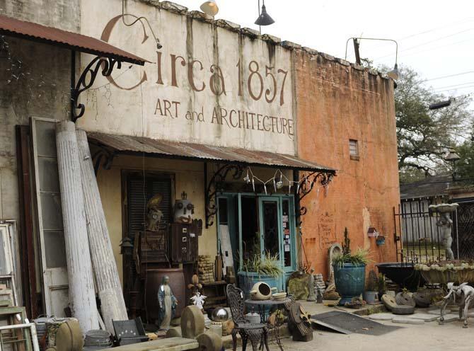 The eclectic entrance to Circa 1857 sits washed in an overcast light on Jan. 28, 2013.
 