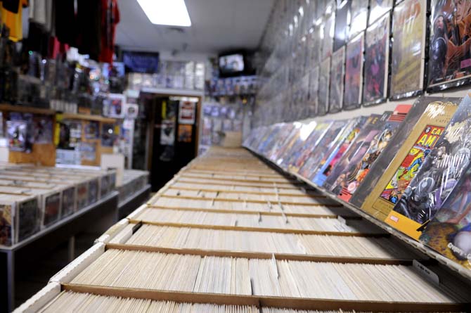 Comic books line the walls in Baton Rouge's only comic book shop Tuesday, Jan. 29, 2013. The name of the shop is Louisiana's Double Play, and is located on South Sherwood Forest Blvd.
 