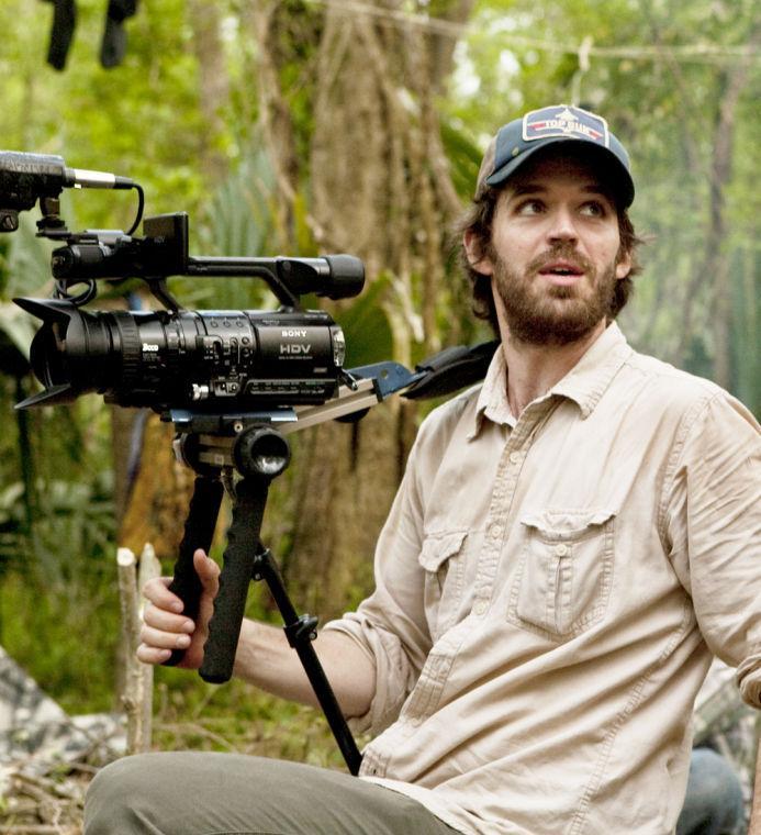 Local filmmaker and University screenwriter-in-residence Zack Godshall works on the set of his movie &#8220;Low and Behold.&#8221;
 