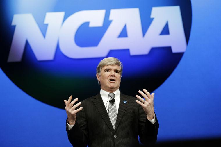 FILE -- In a Jan. 17, 2013 file photo NCAA President Mark Emmert speaks at the organization's annual convention in Grapevine, Texas. The University of Miami is critical of the NCAA's investigation into the University. (AP Photo/LM Otero, file)
 