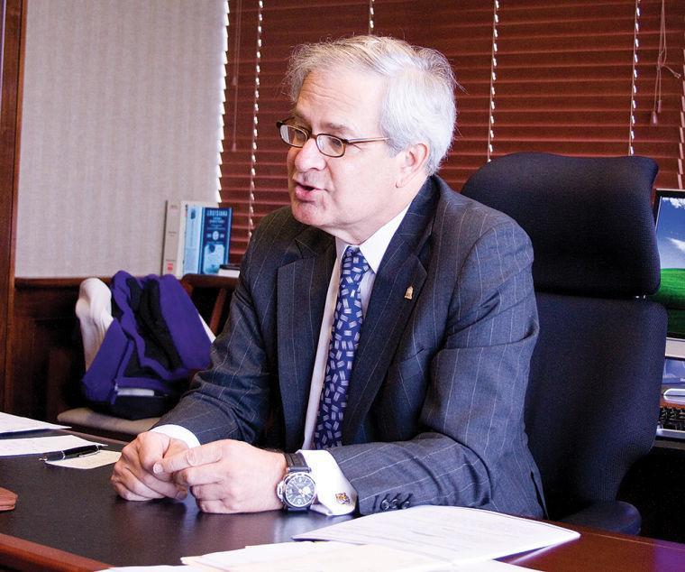 LSU Law School Chancellor Jack Weiss discusses budget cuts in his office on Tuesday.
 