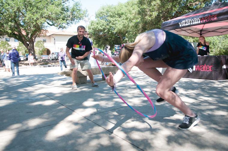 In this April 4, 2012 file photo, LSU students participated in Alcohol Awareness Month in Free Speech Plaza. They dived through rolling hula-hoops and wore drunk goggles to experience what it's like to walk along a line in an inebriated state. Students could also drive a golf cart through an obstacle course with drunk goggles.
 