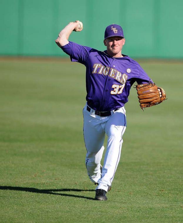 LSU junior Ryan Eades practices pitching on Friday, Feb. 1, 2013 at Alex Box Stadium.
 