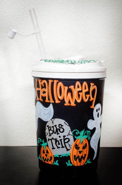 Party cup painted for Pike Halloween Party.
 